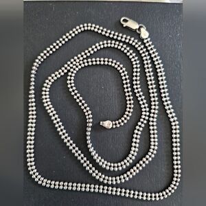 AT Sterling Silver  double row ball  36" long necklace. HEAVY 31 Grams